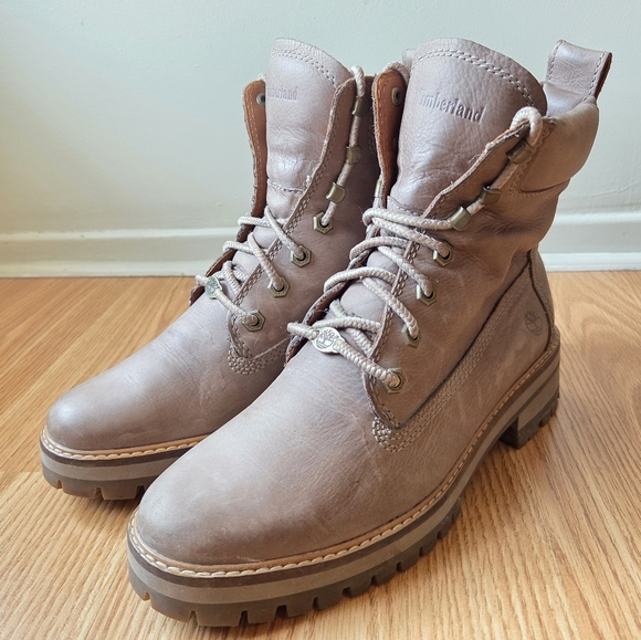 Timberland Women's Courmayeur Valley 6" Ankle Chunky Boot Taupe Gray Size 8.5 - Picture 4 of 14